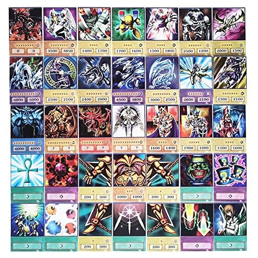 YUGIOH 100 Pcs Anime Style Cards, Slifer Obelisk Blue Eyes Dark Magician Exodia