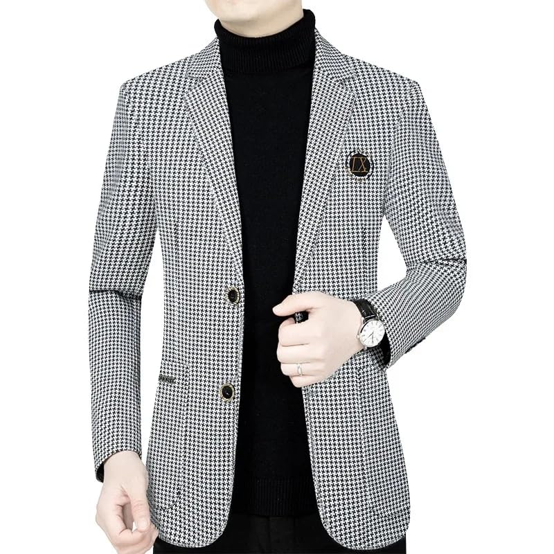 Men Plaid Business Blazers Jacket Male Casual Suits Coats Man Spring Slim Jackets2