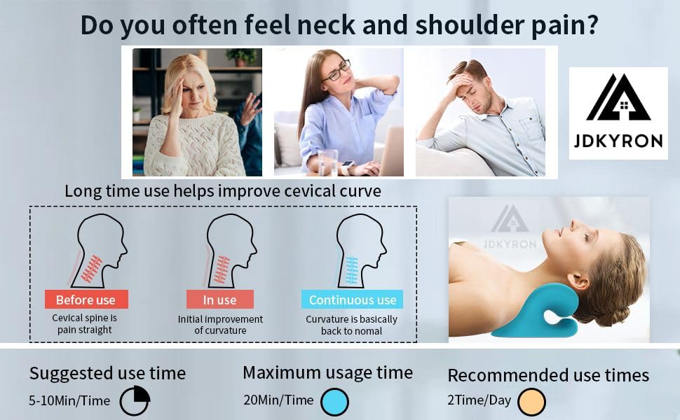 Image of Small Neck and Shoulder Relaxer, Cervical Traction Device for TMJ Pain Relief and Cervical Spine Alignment, Chiropractic Pillow Neck StretcherX Ergonomic Traction (Dr,Trust Bule)