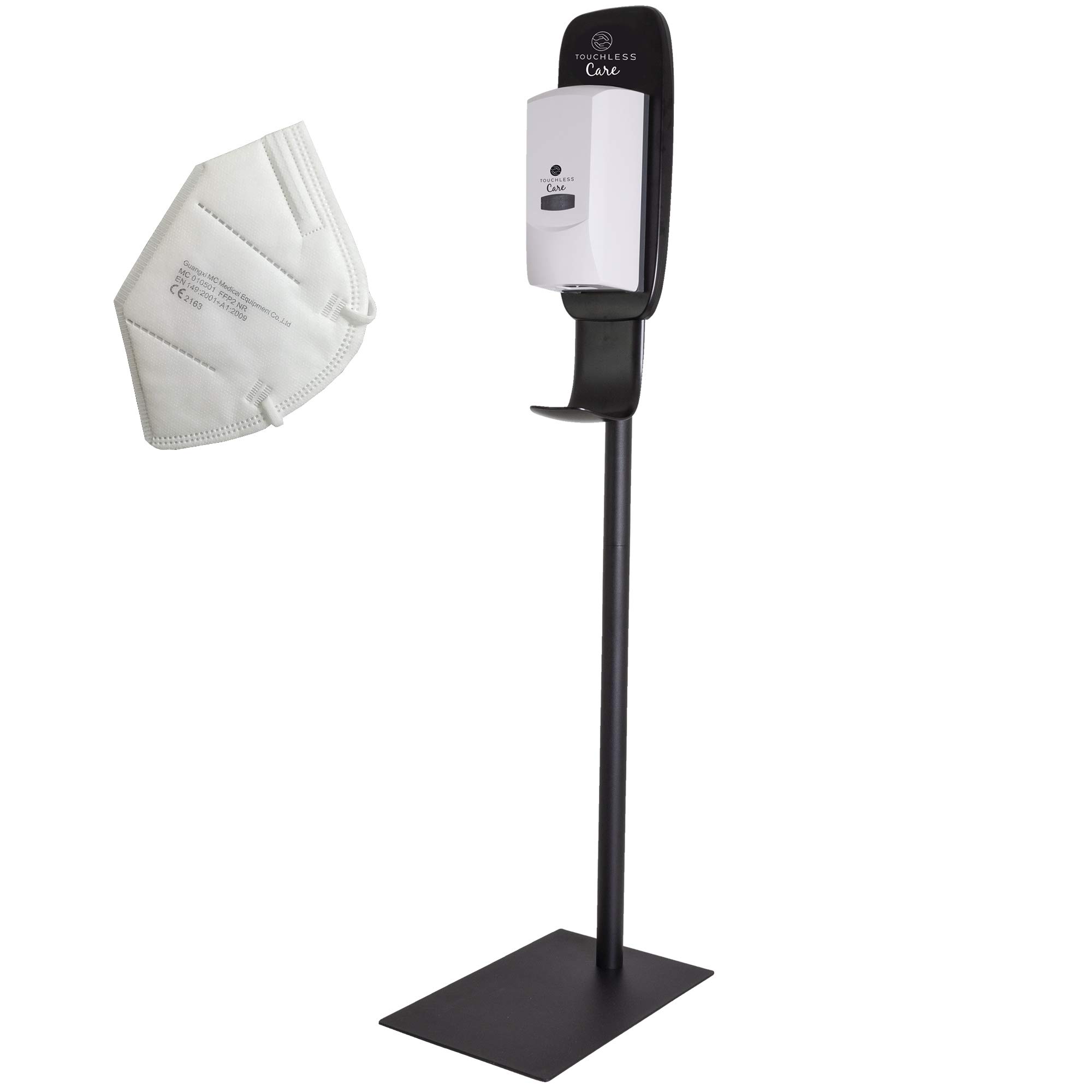 IKRA Touchless Care 2in1 Desinfektionsmittelständer & Seifenspender, inkl. 1x FFP2 Maske