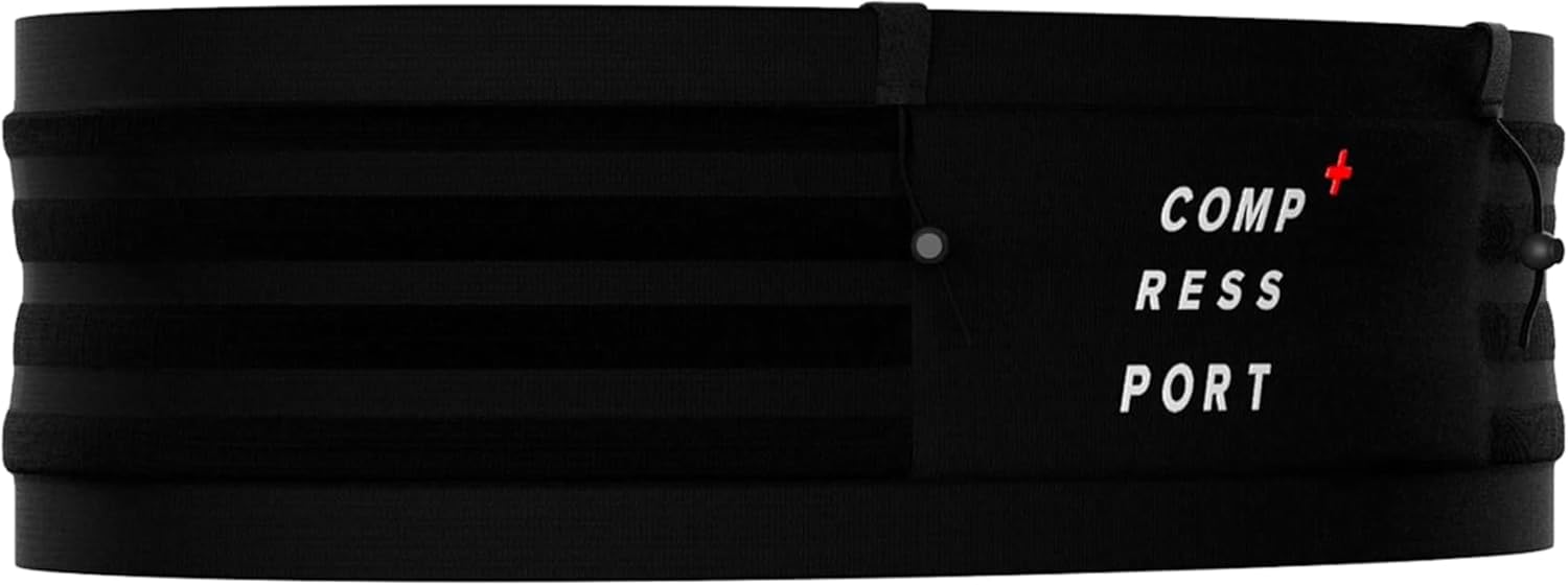 COMPRESSPORT Free Belt Pro - Ergonómico - Ultraligero - 6hrs de Autonomía - No Balanceo - Gran Compartimiento - Negro