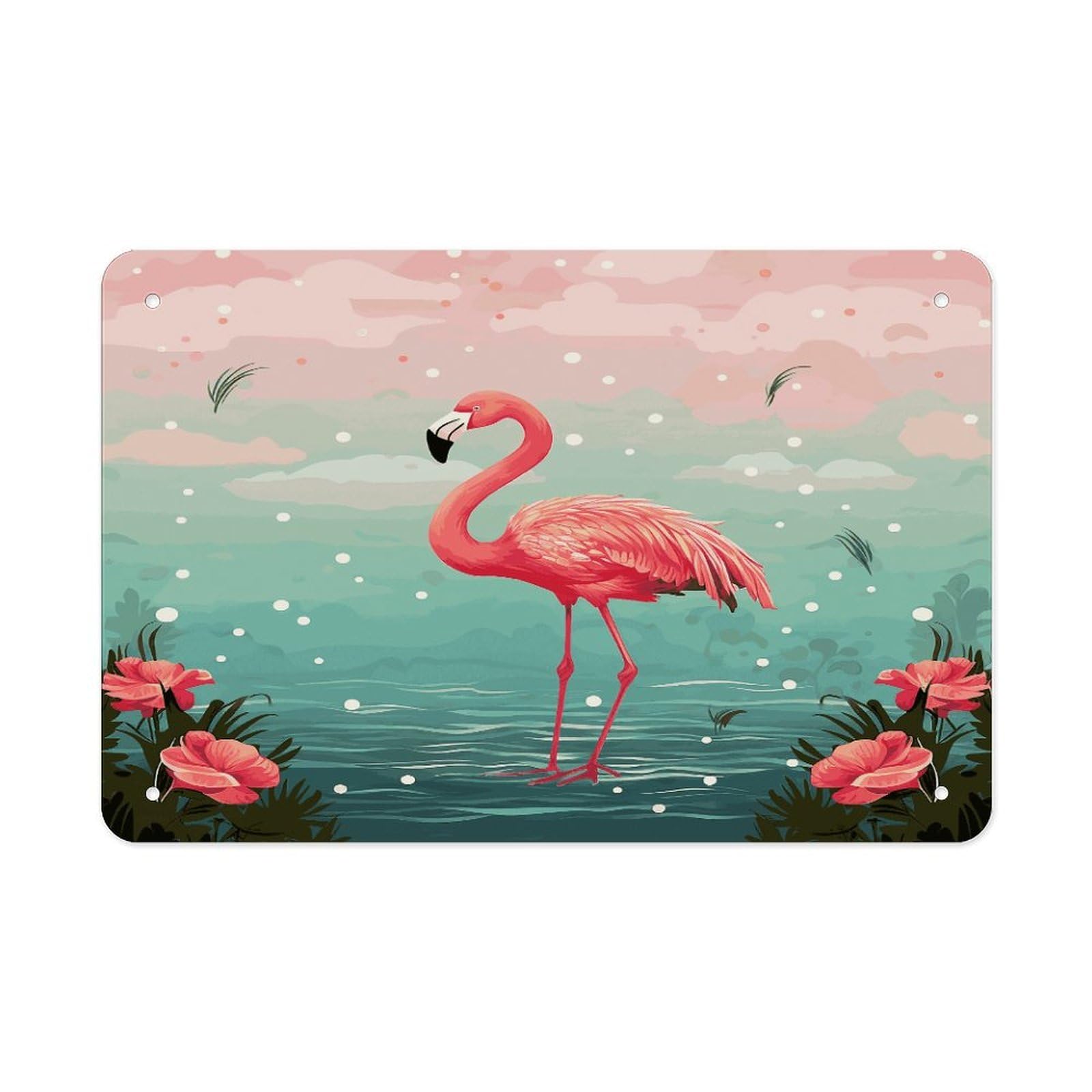Fodpand Style Flamingos Wall Art Metal Signs Tin Sign