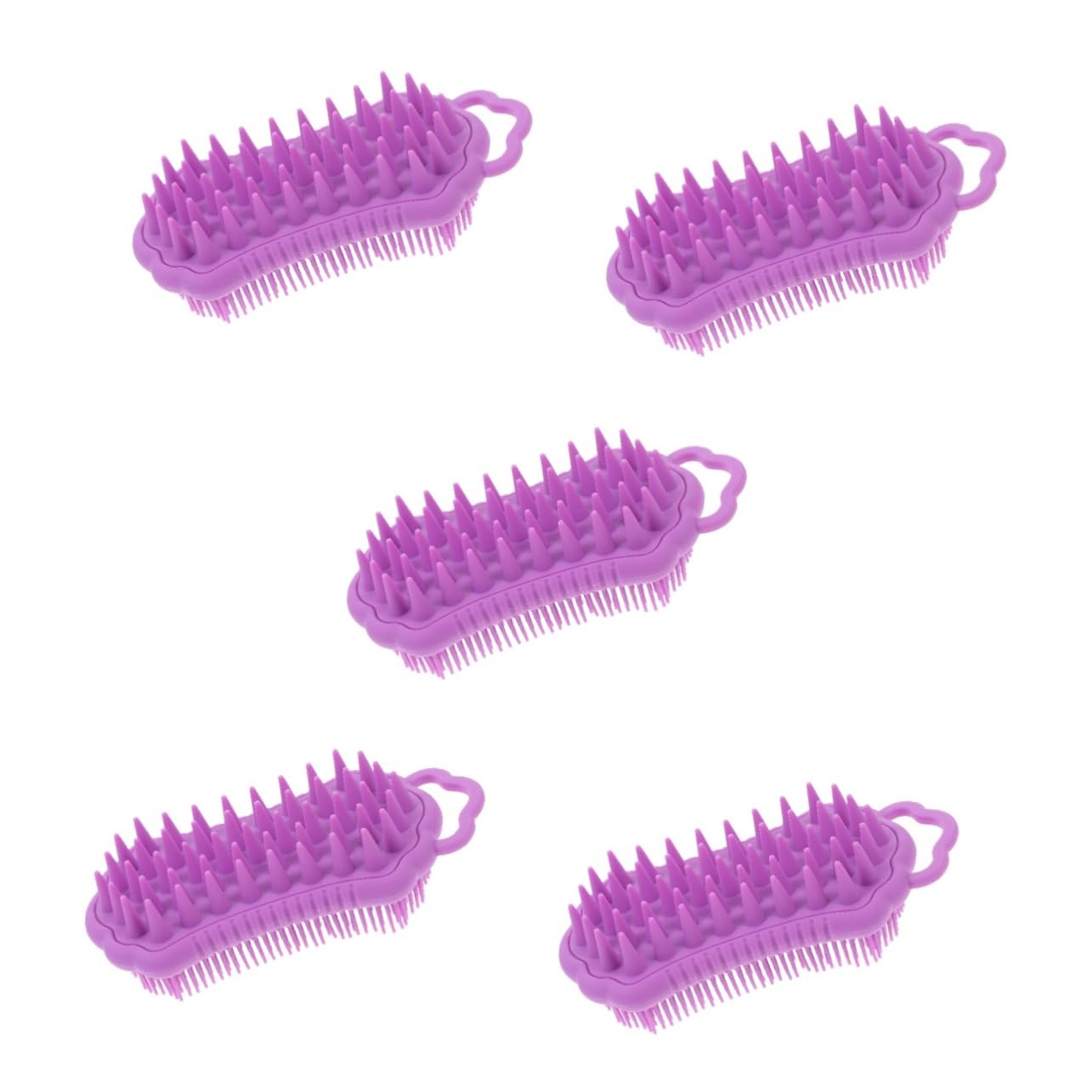 Healvian 5piezas Masajeador De Cabelludo De Silicona Cepillo Exfoliante Para Ducha Limpiador Corporal y Masajeador Para Cabello Seco y Húmedo