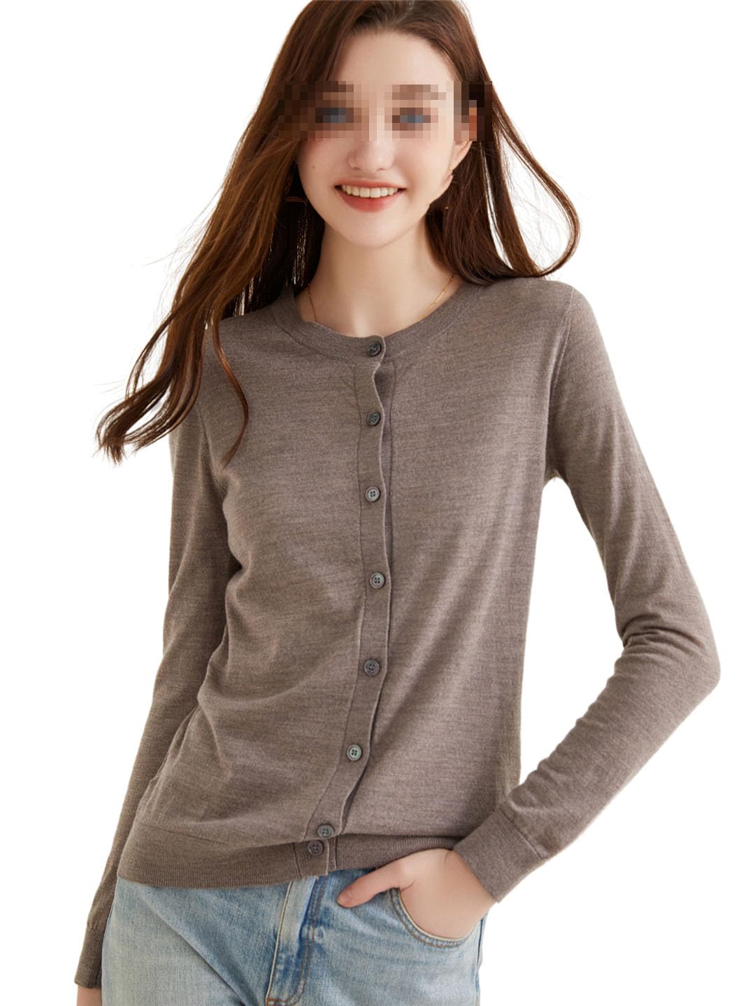 Cárdigan De Manga Larga para Mujer, Suéteres, Tops De Lana, Chaqueta De Punto
