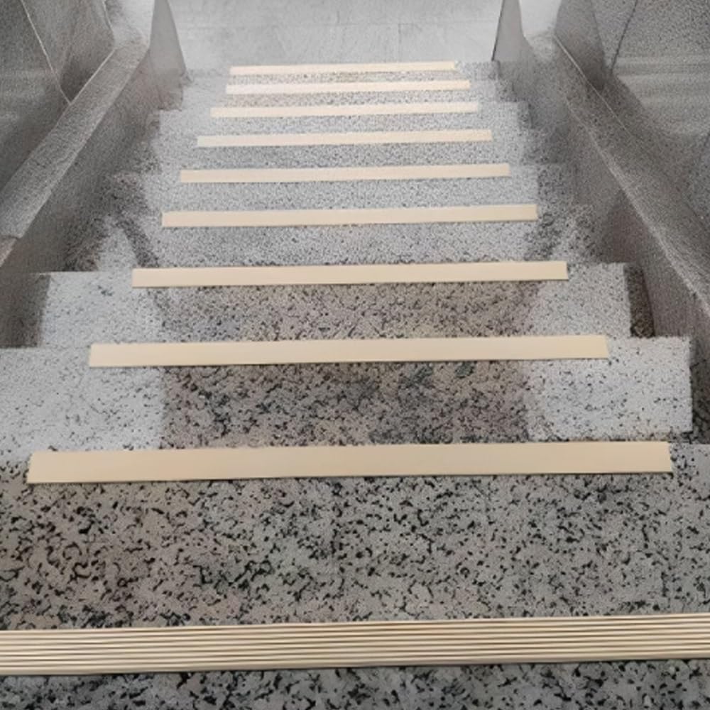 90cm 100cm 120cm Nariz De Escalera Perfil De Ángulo, Borde De Escalera Autoadhesivo, Tiras Antideslizantes para Peldaños 30-70mm(Silver,W5cmxL120cm)