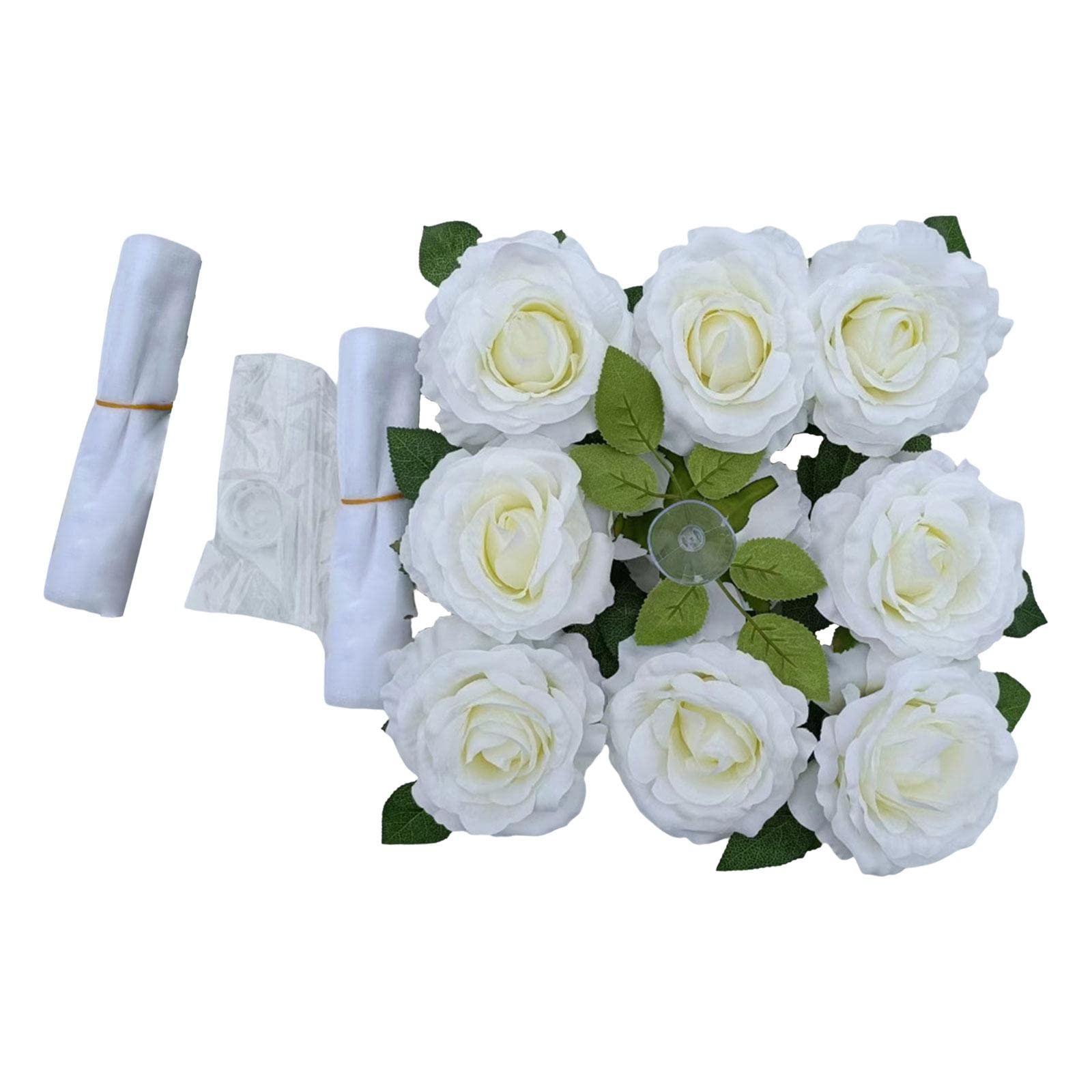 3 Set mit Hochzeitsschleifen für Auto, Blumendekoration, DIY, für Zeremonie, Festival, Kirche, Weiß