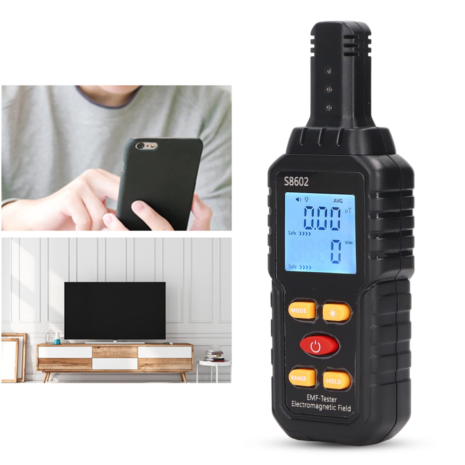 Rilevatore EMF Tester per Radiazioni Elettromagnetiche Portatile Rilevatore EMF LCD Misuratore di Campo Magnetico Display Digitale Ispezioni EMF