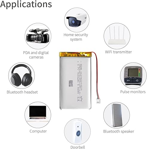 Miniatura 7 de EEMB Batería de polímero de litio 3.7V 1500mAh 503870 Lipo Batería recargable con conector JST de cable para altavoz y dispositivo inalámbrico