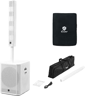 EXOTON S-1503W Portable Line Array Column PA/DJ System with 15" Powered Subwoofer, 2000W Professional System, 125dB (Pre-Order Includes Free subwoofer Cover,Expected Launch: mid-January)