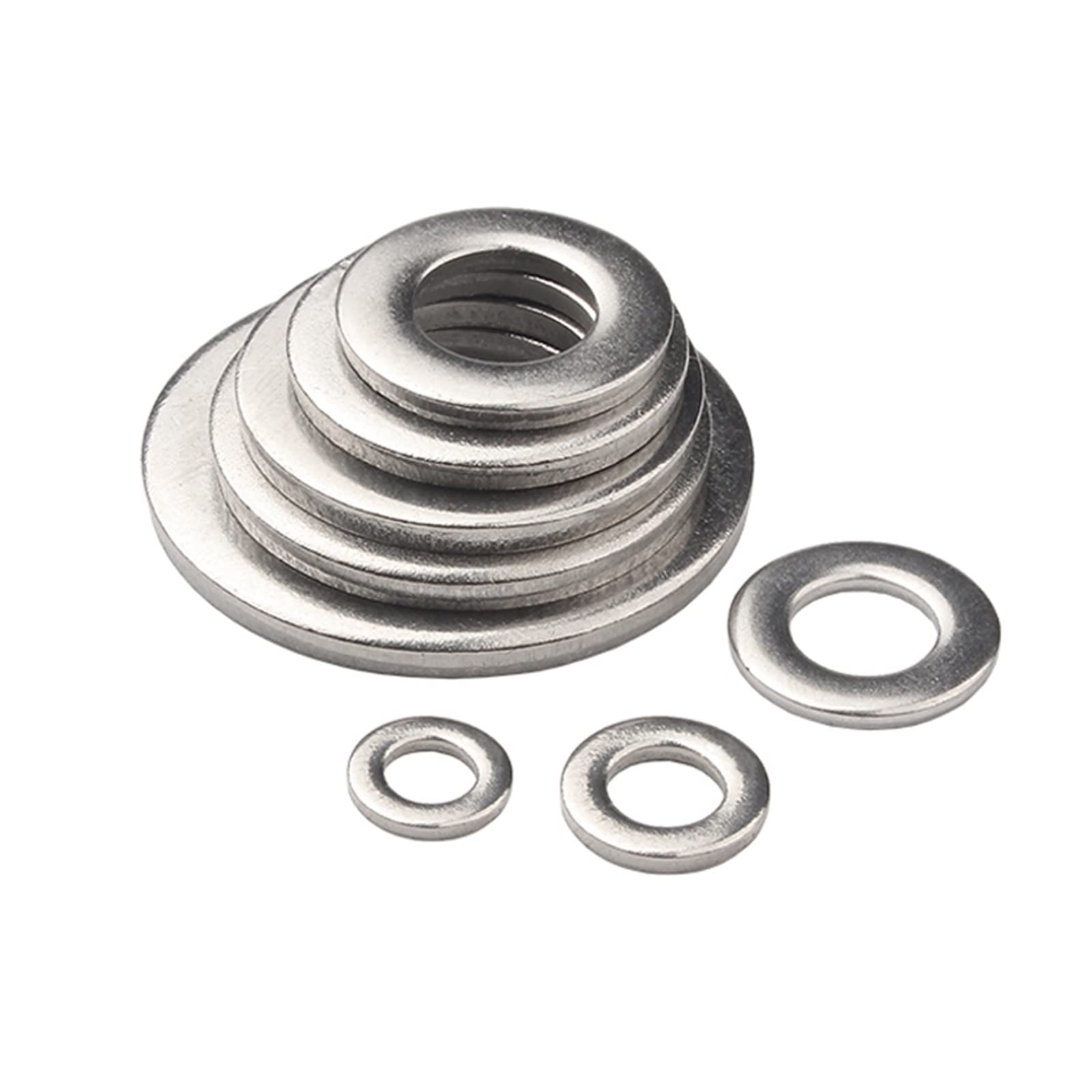 rondelle in acciaio inox, rondelle per viti, 100 PZ DIN125 M1.6 M2 M2.5 M3 M3.5 M4 M5 M6 M8M10 M12 M14 M16-M30 Rondella Piatta In Acciaio Inox 312 Rondella Piana Guarnizione Piatta(Size:M10)