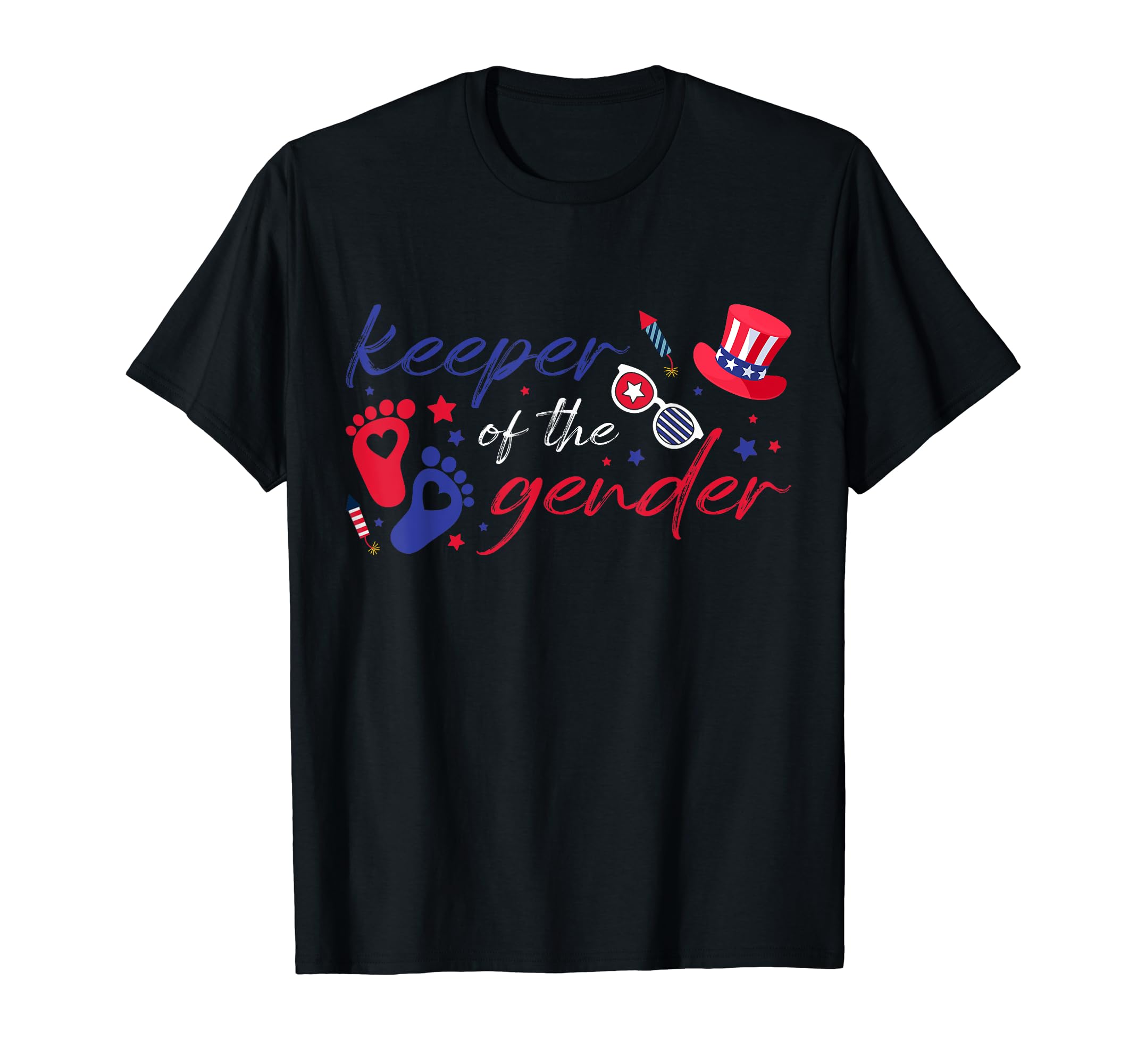4th of July Keeper of the Gender Baby Reveal Announcement T-Shirt