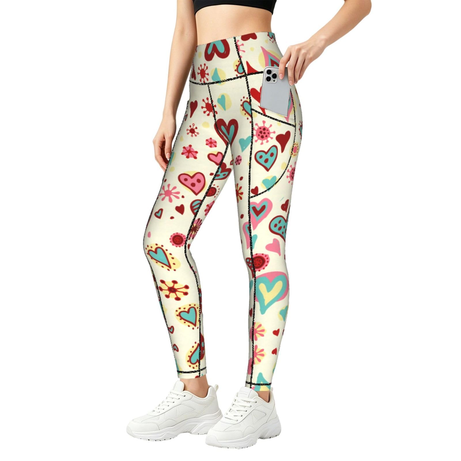 Leggings de corazones cómodos que evitan transparencias 8