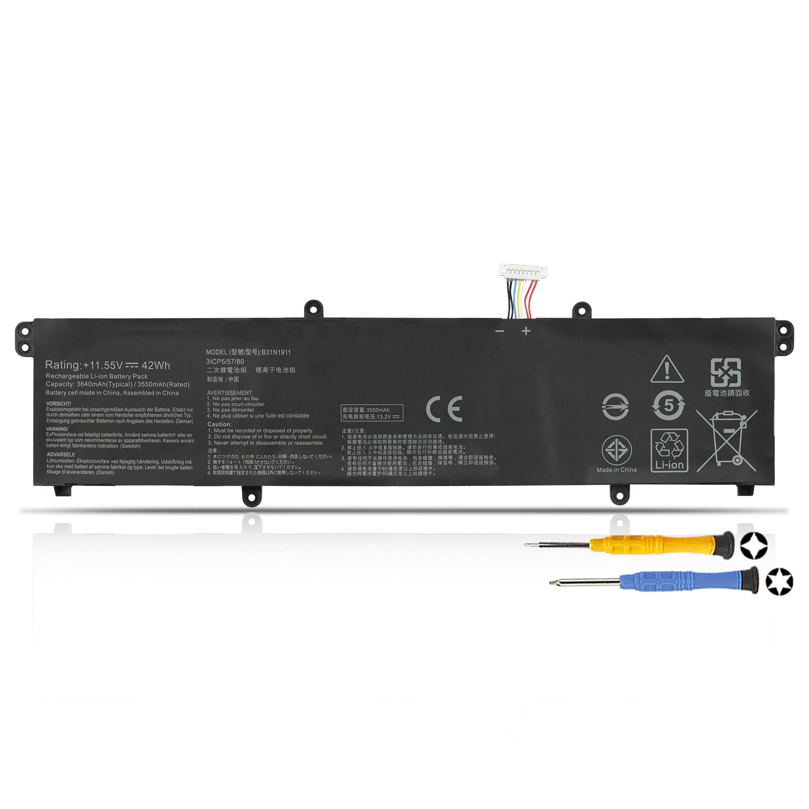 B31N1911 C31N1911 Batterie pour ASUS VivoBook Flip TP420 TM420 TP470 TM420UA TM420IA TP420UA TP420IA TP470E TP470EA TP470EZ K413 K413EA K413EP K413EQ K413FA K413FQ K413JA X413EA X413JA A1402 A1502