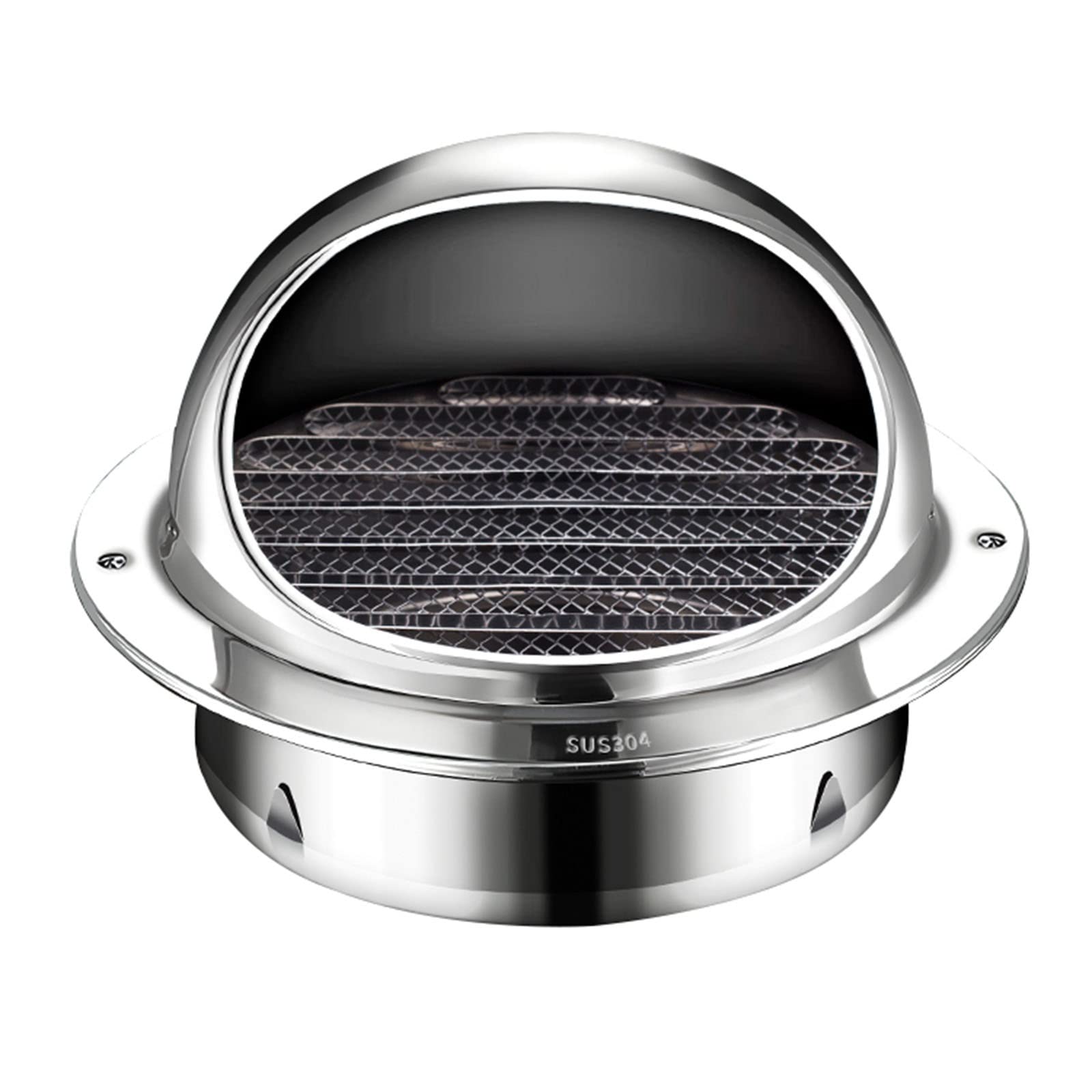 WORDFUN 60-300mm Grille D'aération Circulaire, Grille De Ventilation Hotte, Grille D'aération en Acier Inoxydable, avec Filet Couvercle, Sortie D'évacuation, Prévention De La Rouille