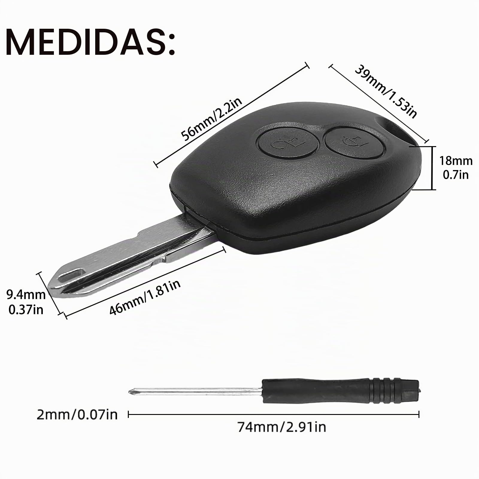 Carcasa De Llave De Repuesto Con Batería Y Contacto Para Dacia Duster, Sandero Y Logan – Modelo 2T Con Tecnología Inalámbrica