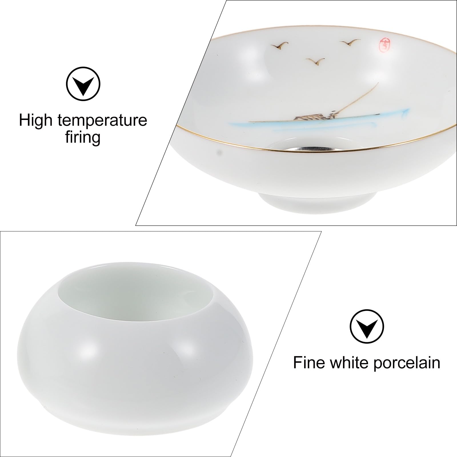 POPETPOP Passoire à Thé Support en Céramique et Tamis Fin Infuseur pour Thé Gongfu en Vrac Accessoire de Dégustation Filtre Réutilisable pour Infusion à Chaud Blanc Classique