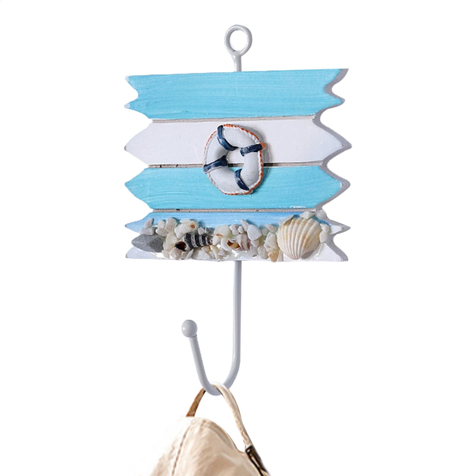 WJnflQN Coastal Hooks for Wall, Beach Themed Decorative Hangers, Beach Theme Chic Metal Hooks, Sea Key Holder for Wall Decorative, Nautical Cast Iron Wall Mount Coat Hooks, Cast Iron Decorative Wall