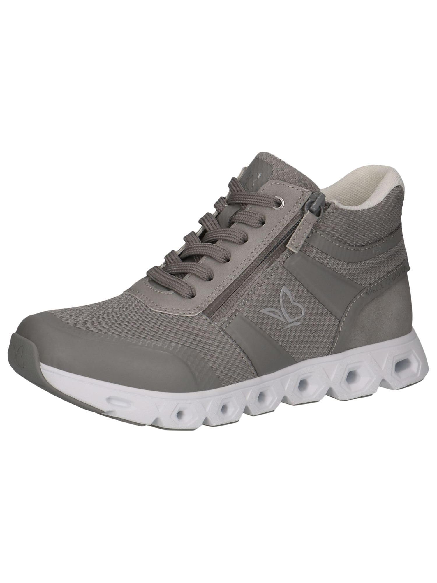 CAPRICE women's high-top sneakers Vegan water-repellent, Gray (Grey Comb), 7.5 UK