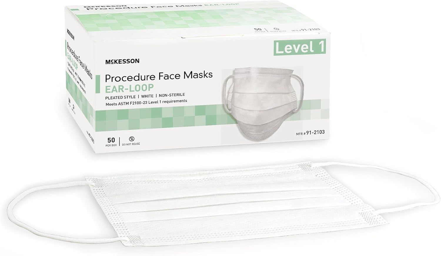McKesson Procedure Mask Pleated 91-2103