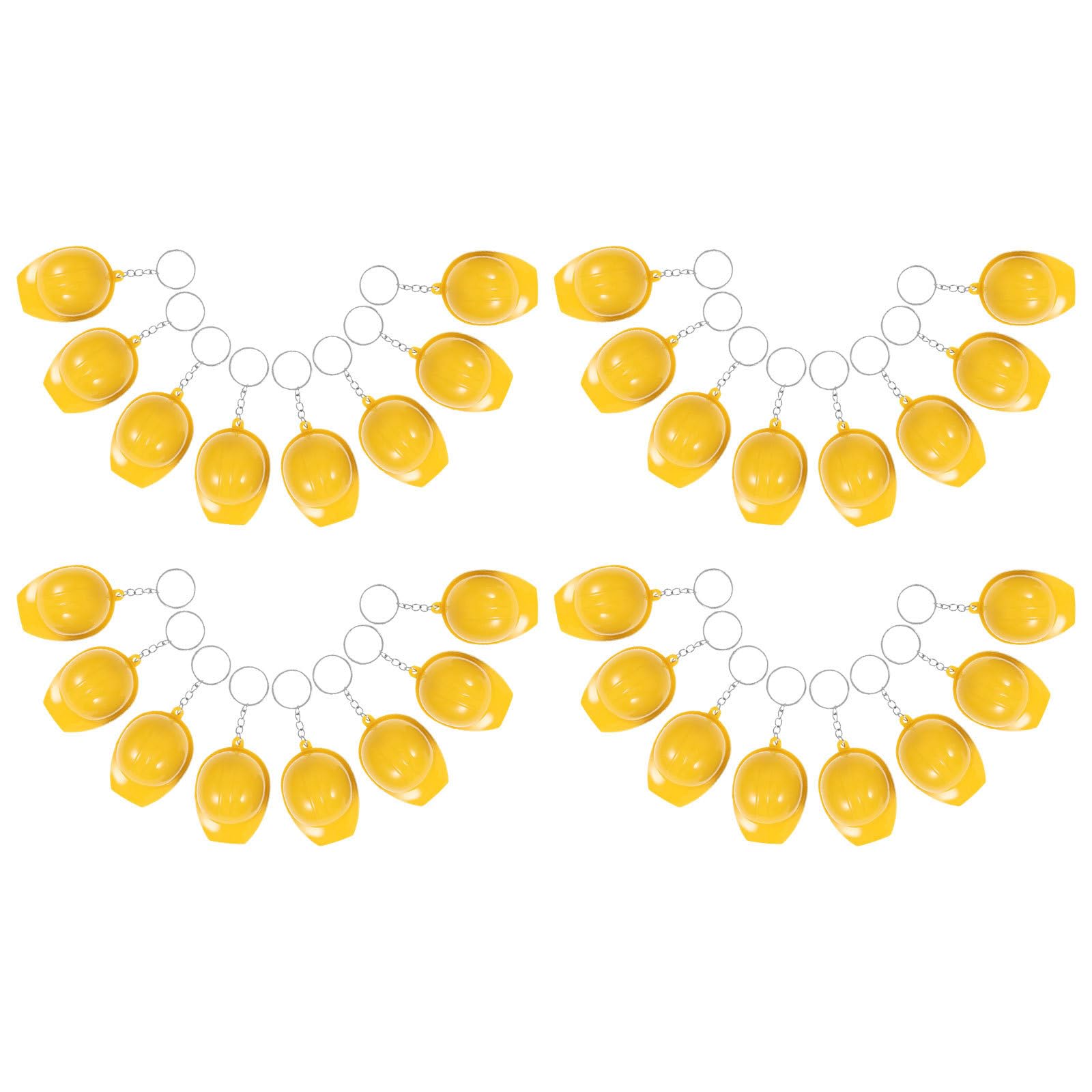Happyyami 100 Pezzi Portachiavi Mini Elmetto da Costruzione Giallo, Leggero e Portatile, in Lega di Zinco e Plastica, Decorazioni per Feste e Attività All'aperto, Design Realistico