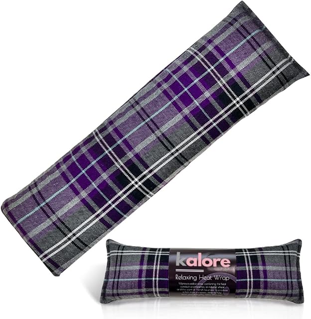 Kalore Purple Tartan Heatpack XL with 800g Wheat | Heat Wrap Body Wrap for Pain Relief & Relaxation | Suitable for Back Pain, Period Pain & Migraine Relief