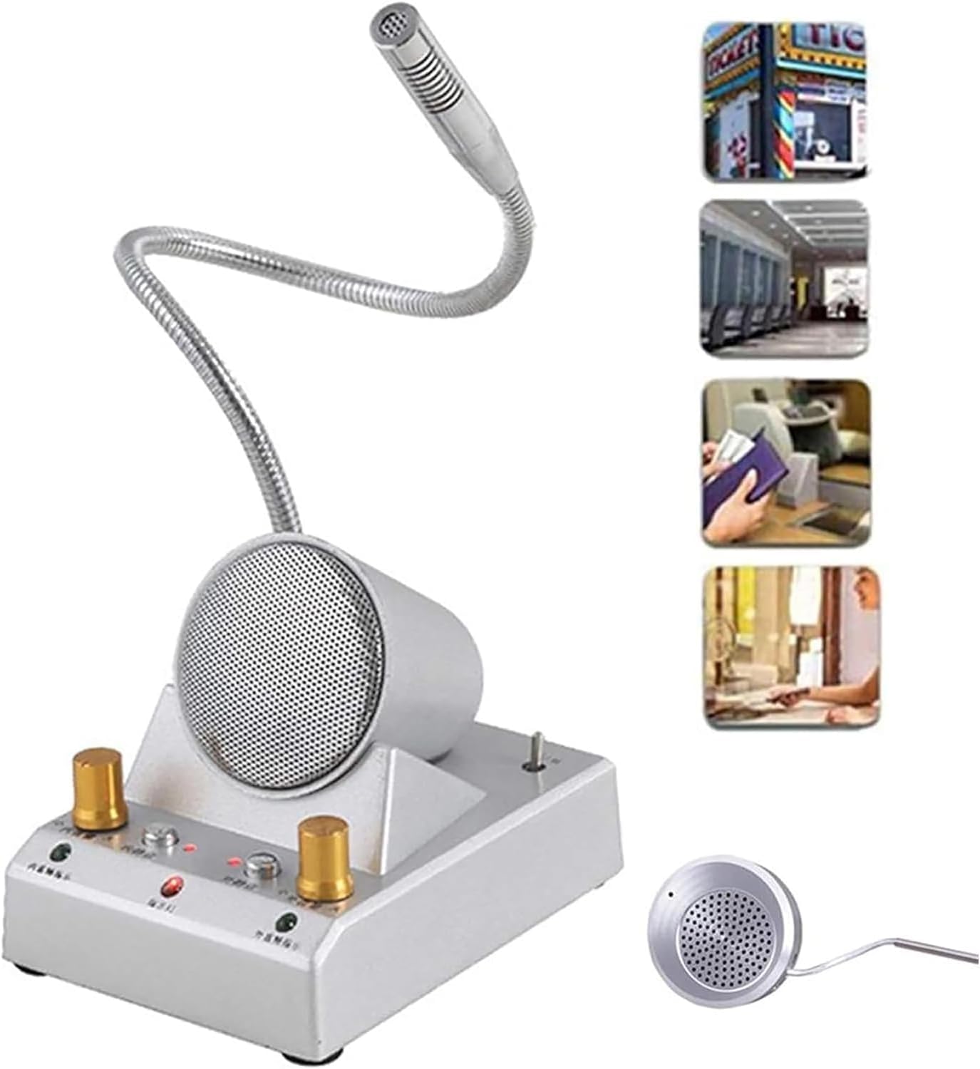 Bank Window Counter Intercom, Window Intercom System, Window Microphone Speaker, Anti-Interference & Noise-Free, for Hospital, Bank, Counter