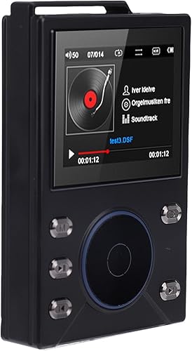 PUSOKEI Reproductor de MP3 HiFi 5.4, reproductor de música digital de alta resolución DSD FLAC sin pérdida con pantalla de 2.4 pulgadas,