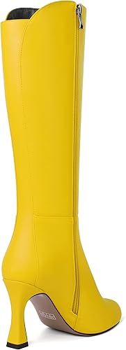 Miniatura 5 de SKYSTERRY Botas de tacón alto con cremallera mate para mujer, con punta redonda, de 3.3 pulgadas