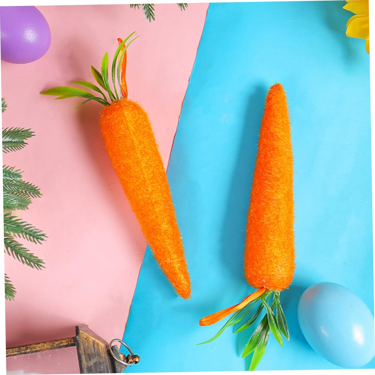 Amosfun 40pezzi Decorazioni Pasquali Forma Di Carota Ciondoli Appesi Per Albero Di Pasqua Ornamenti Festivi Per La Casa e Feste Design Rustico e Giocoso Di Grandi Piccole