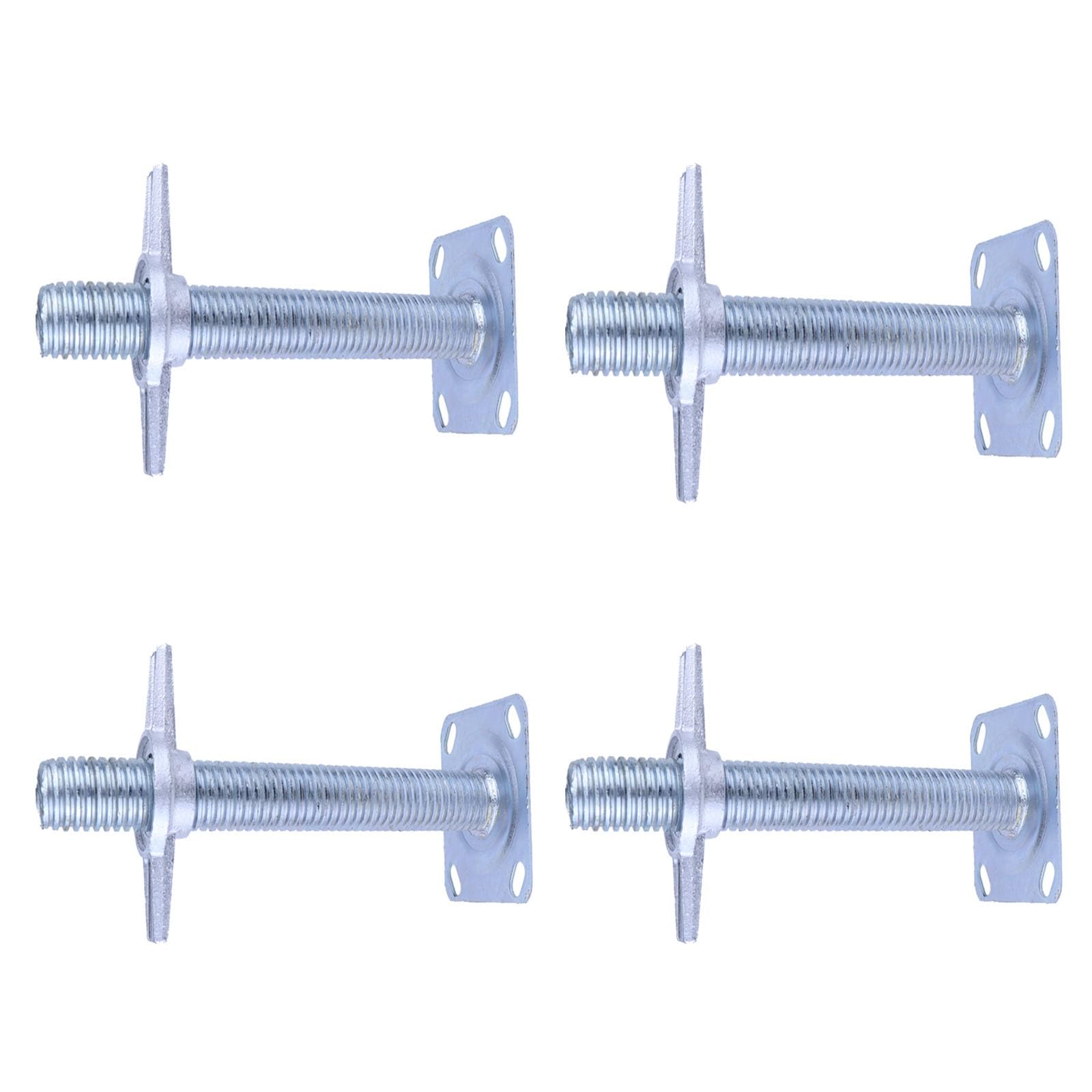 Ponteggio Extra Lungo con Gambe Regolabili, Martinetto A Vite in Acciaio da 300 Mm for Piattaforme Aeree E Supporti, Confezione da 4