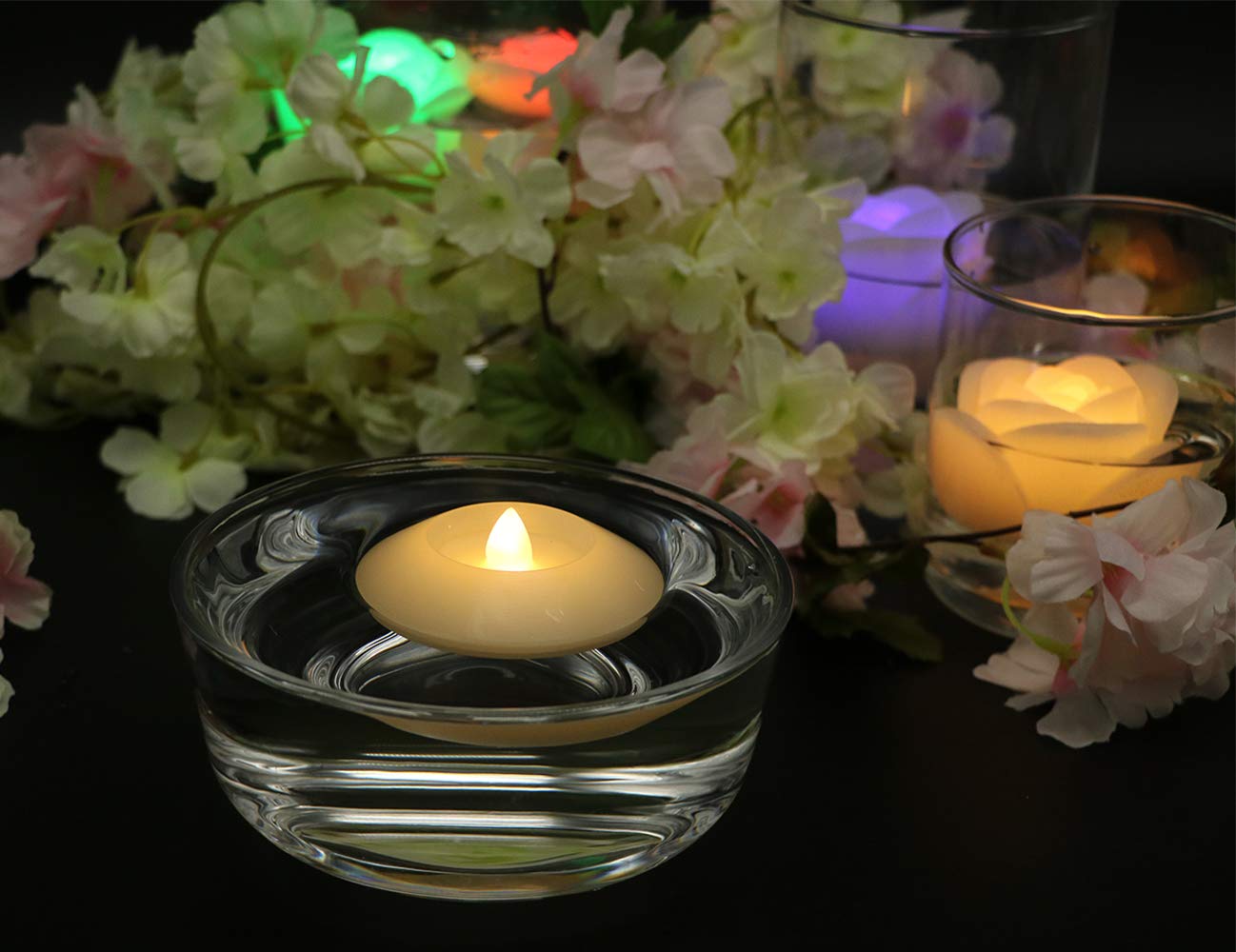 LA Kitson キャンドル Amazon.com: KITOSUN Flameless Floating LED Candles Lights – 3inch