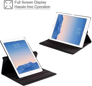 Capa Ipad Air 2 Apple A1566 A1567 A1568 Couro Sintético Giratória