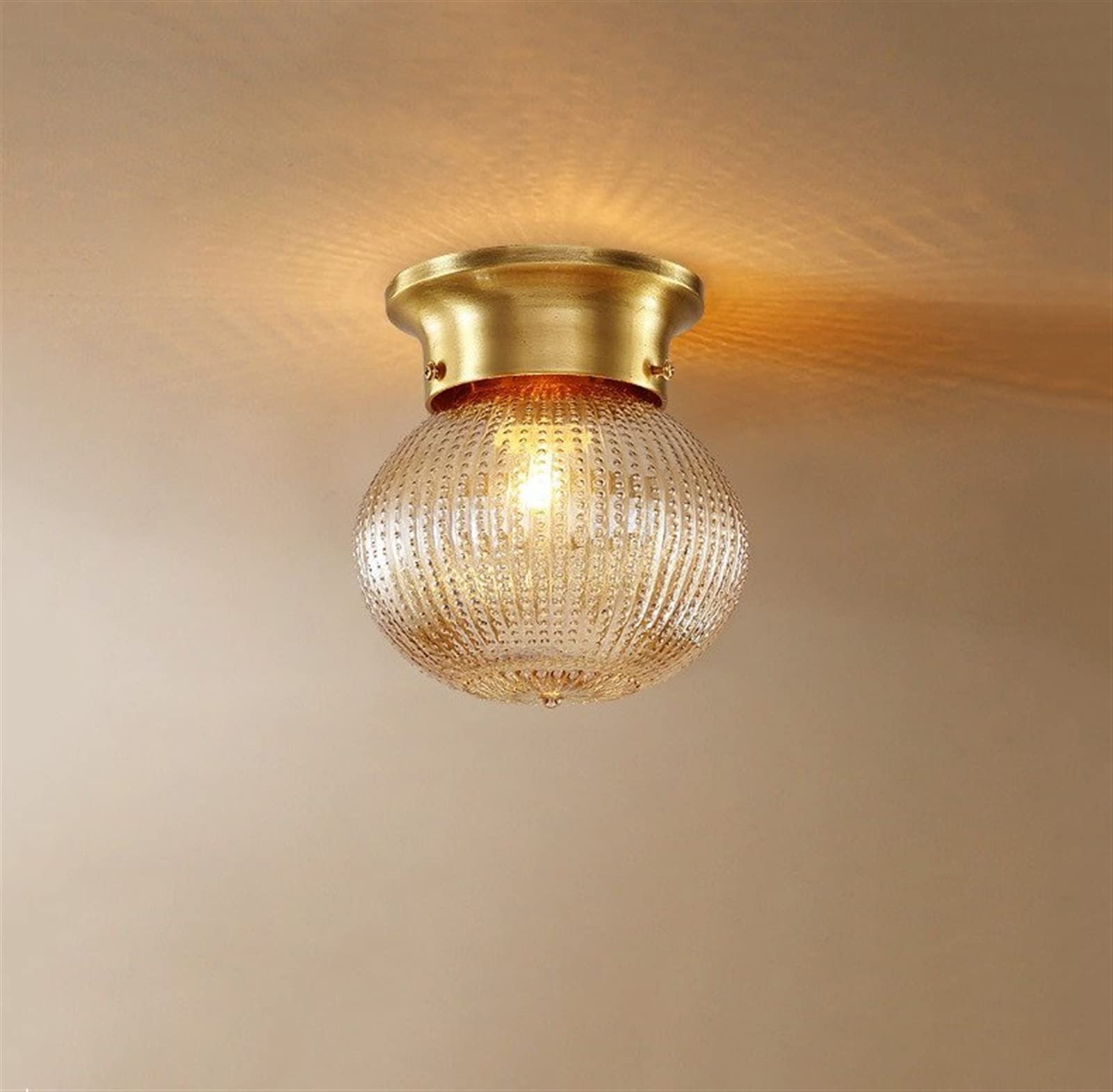ASerZenith Copper Led Ceiling Light Fixtures Kitchen Hallway Balcony Porch Modern Simple Ceiling Lamps,16Cm