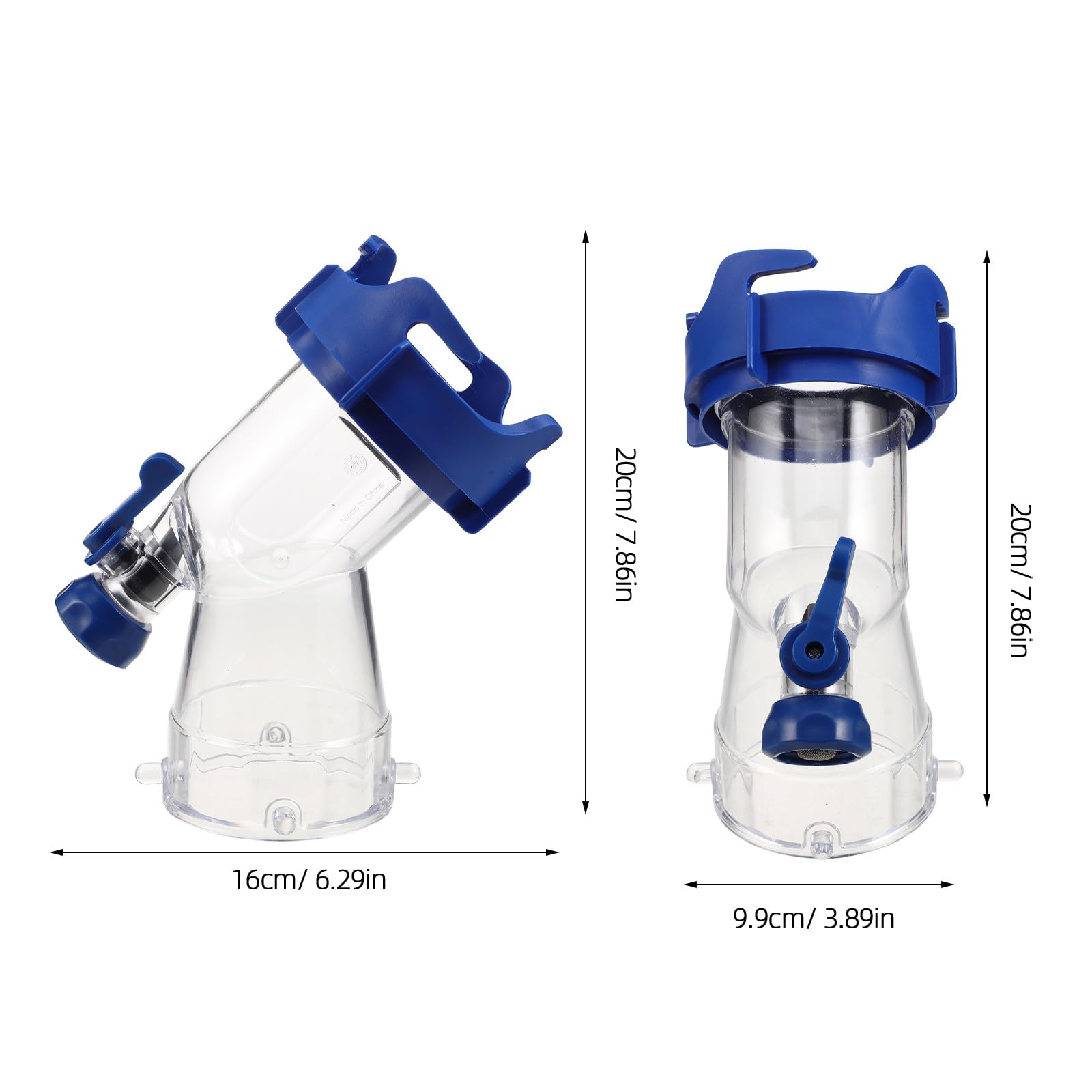 Operitacx Adaptador de manguera de desagüe para vehículos recreativos con válvula de cierre, transparente de 45 grados, adaptador de desagüe transparente, conexión de bayoneta resistente a fugas