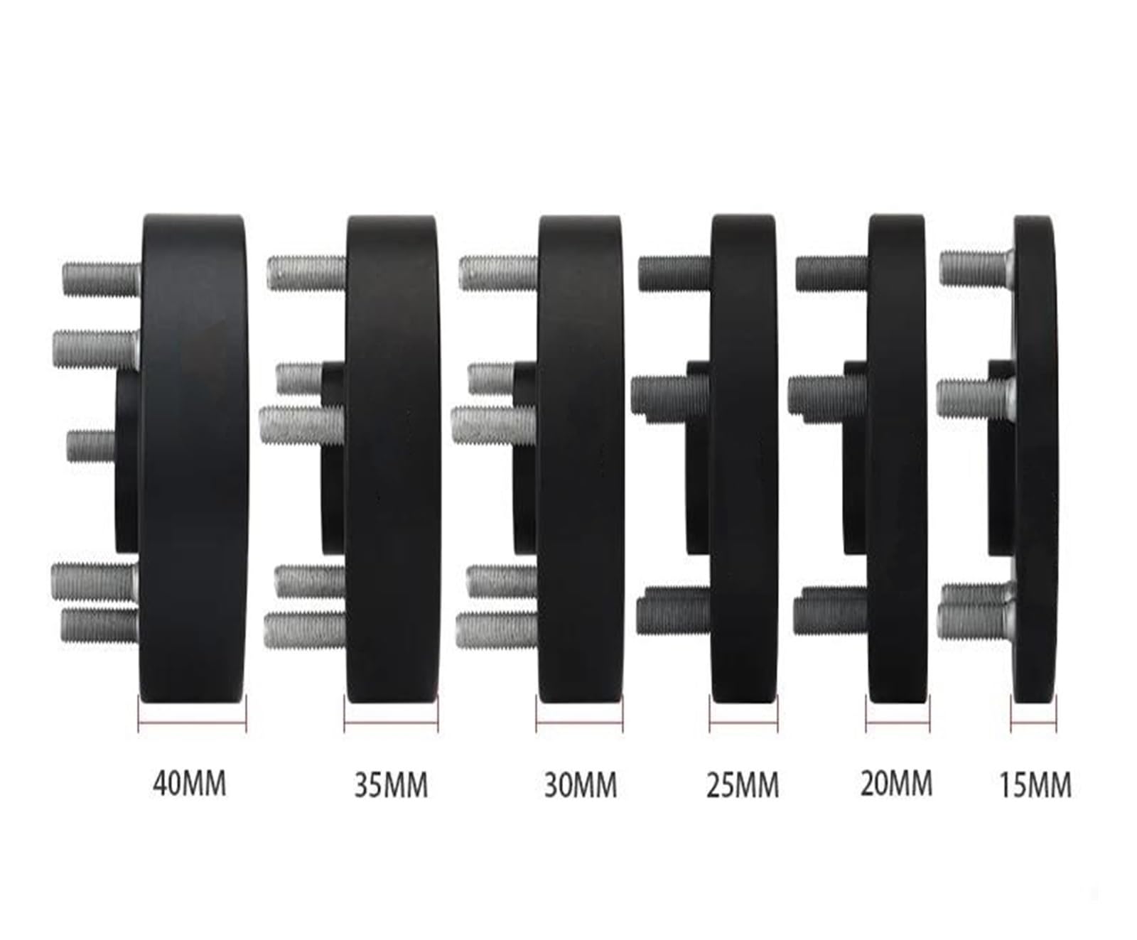 D'entretoise Roue Entretoises Adaptateurs de conversion entretoises roue 15/20/25/30 mm 2 pièces pour PCD 5x114,3 5x100 5x108 5x112 5x120 5x130 pour Lexus(2PCS 20mm Black)