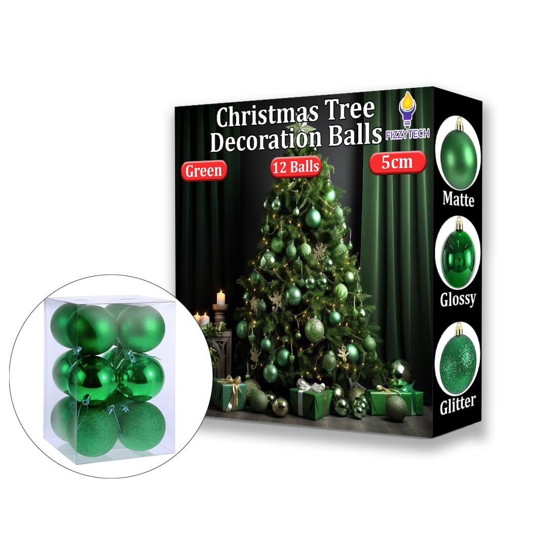 Blue Christmas Balls - 12 Pack for Xmas Tree -31