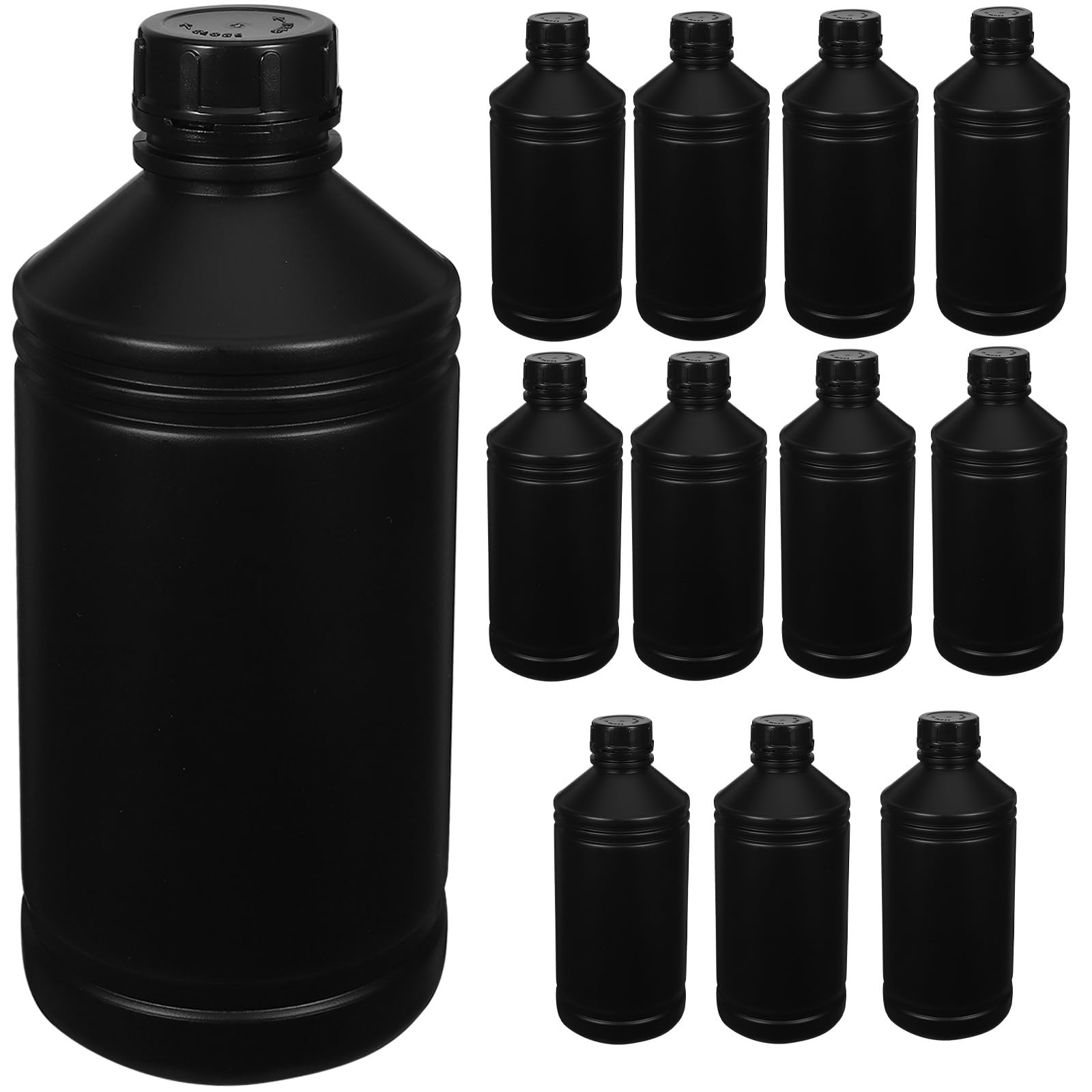 BESTonZON 8 Stück 1000ml Hdpe Chemikalienflaschen mit Verschlusskappen | Schwarz, Lichtblockierendes Design, Auslaufsichere Abdichtung, für Chemische Reagenzien, Labor und Bildung