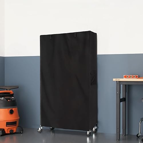 Miniatura 8 de Funda para estantería, impermeable, a prueba de polvo, se adapta a estantes de 48 pulgadas de ancho x 18 pulgadas de profundidad x 72 pulgadas de