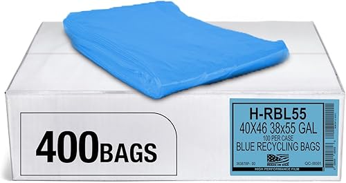 Miniatura 5 de Aluf Plastics H-RBL39 Bolsas de basura azules de 33 galones  Paquete de 100 bolsas de basura o reciclaje de 33 x 39 pulgadas  Bolsas de basura