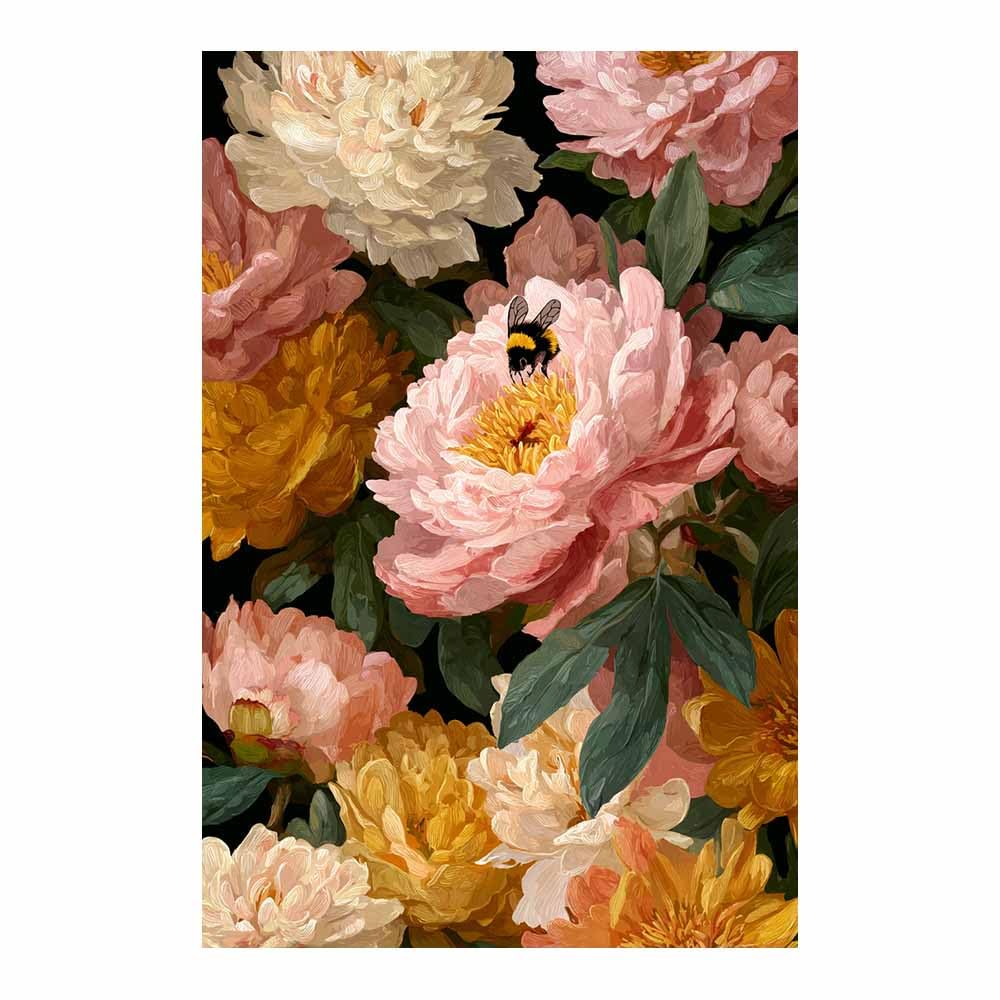 Xeniou Multicolor Flowers Canvas Peony Flower Artwork Canvas Wall Art, For Bathroom Living Room Bedroom Office Kitchen(Multicolor)-80X120cm Unframed