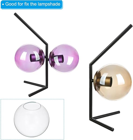 PATIKIL 6 Inch Clear Glass Globe Shades Replacement, 1pcs Handmade Glass Lamp Shade Lampshade Light Fixture for Chandelier Pendant Light Wall Sconces