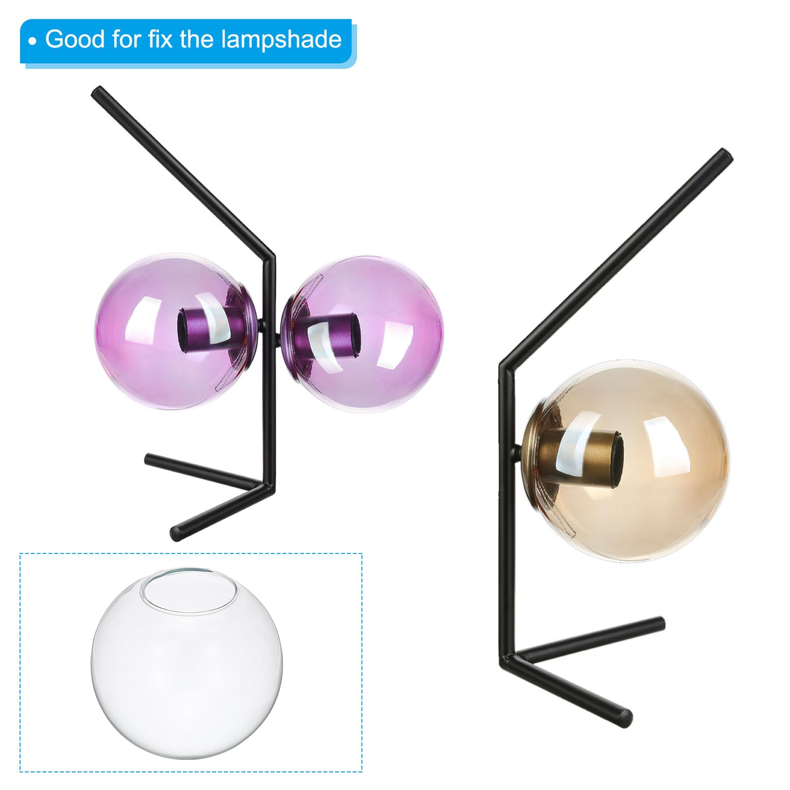 PATIKIL 6 Inch Clear Glass Globe Shades Replacement - Image 4