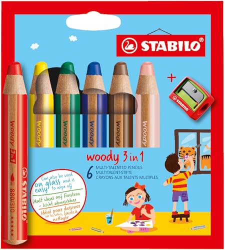 STABILO - Buntstift, Wasserfarbe & Wachsmalkreide - woody 3 in...