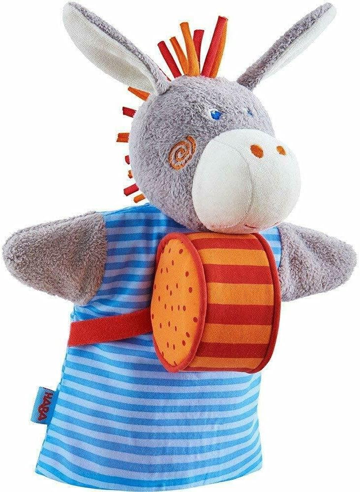 HABA Donkey Musical Glove Puppet with Rattling Drum