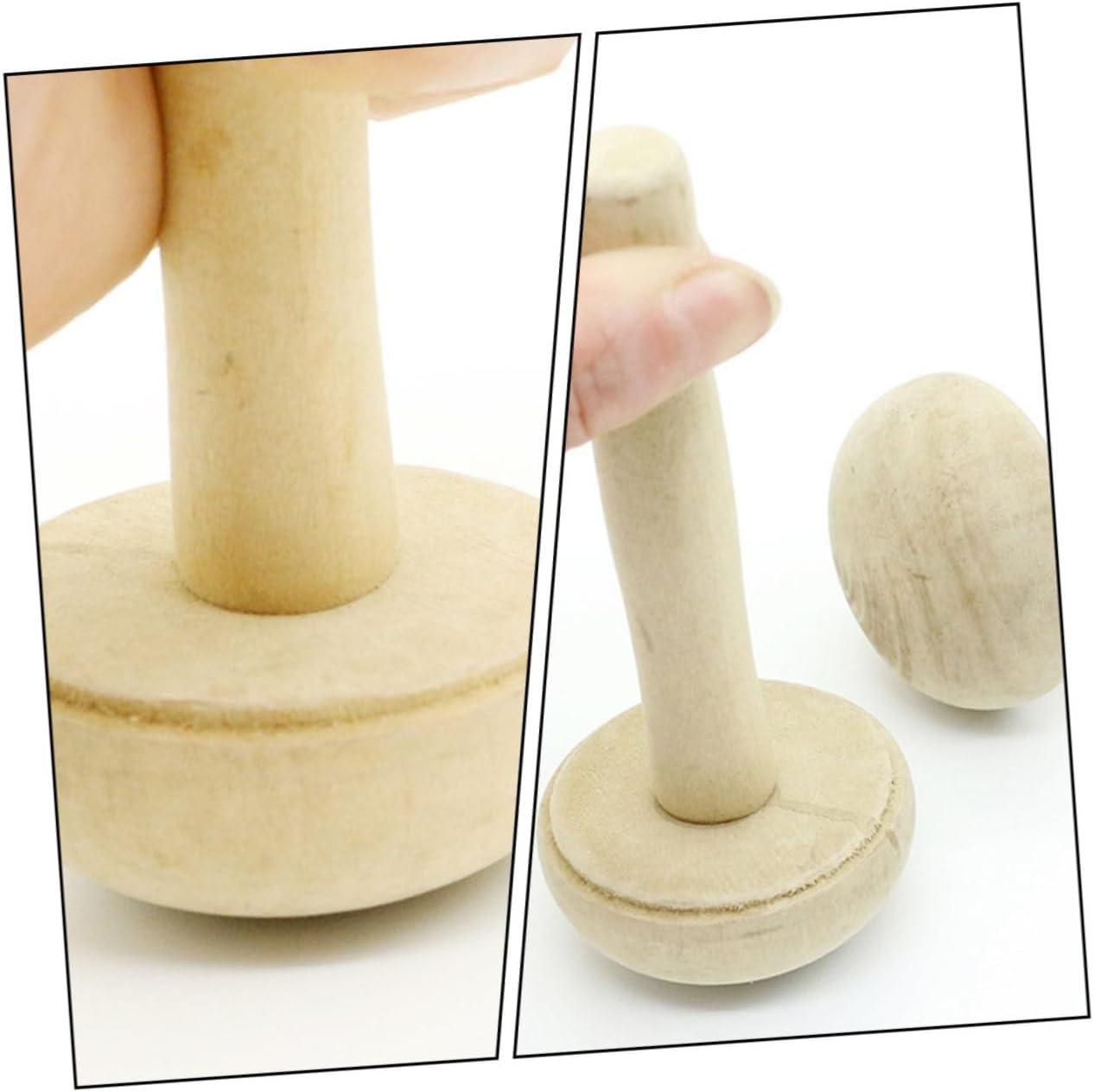 Hohopeti 5pcs Printmaking Tool Set Ink Pad Wooden Mushroom Roller for DIY Art Craft