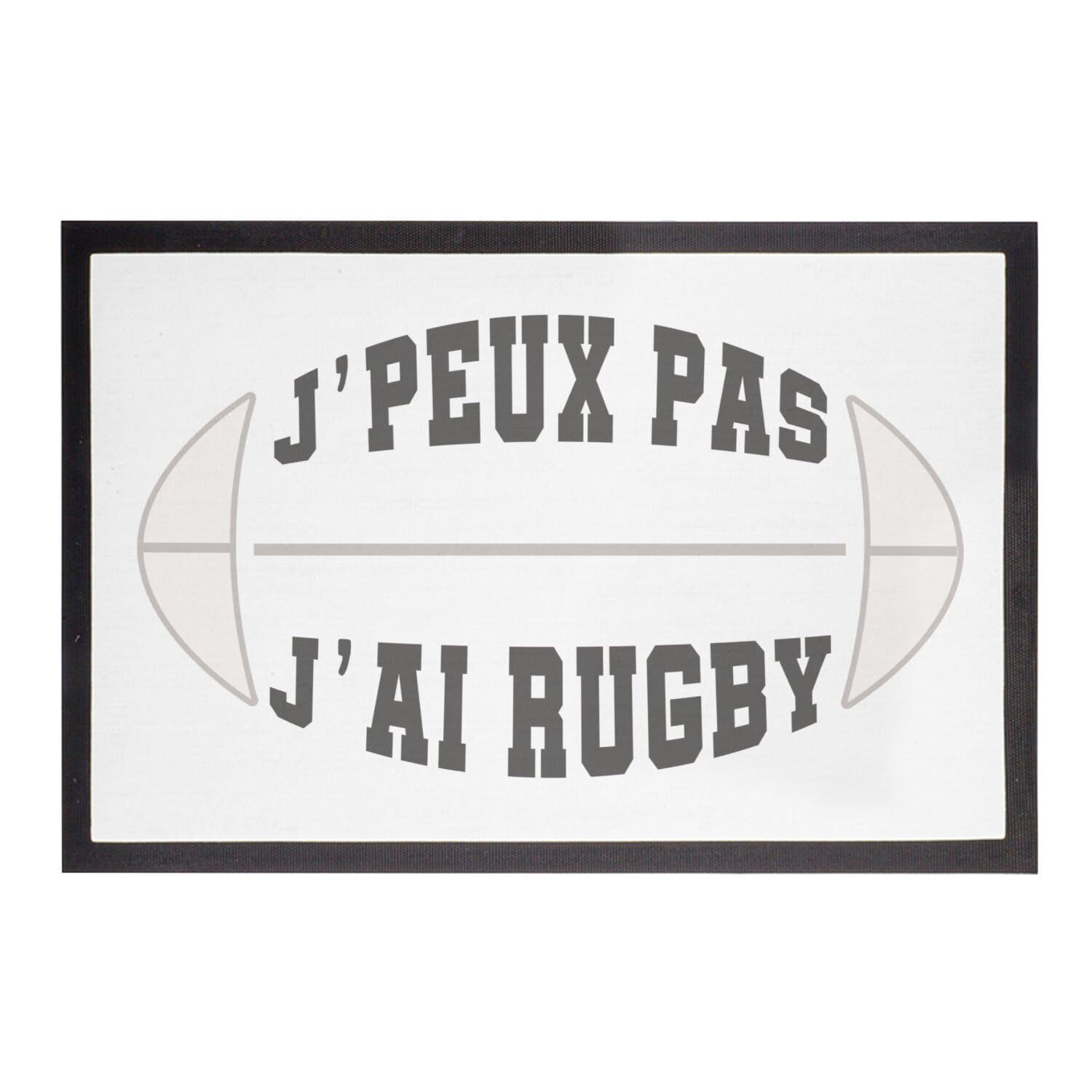 Paillasson rugby Fabulous blanc 60x40 cm pour entrée de maison