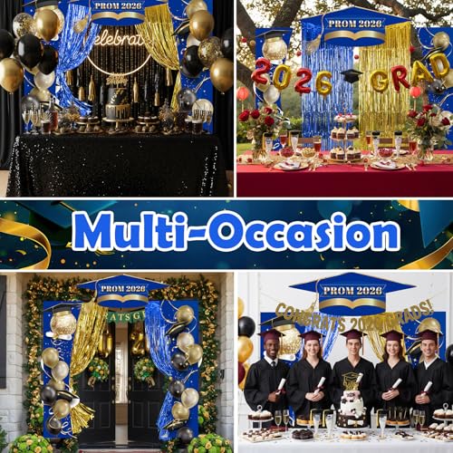 Set de fondo decorativo graduación 2026 azul y dorado miniatura 6
