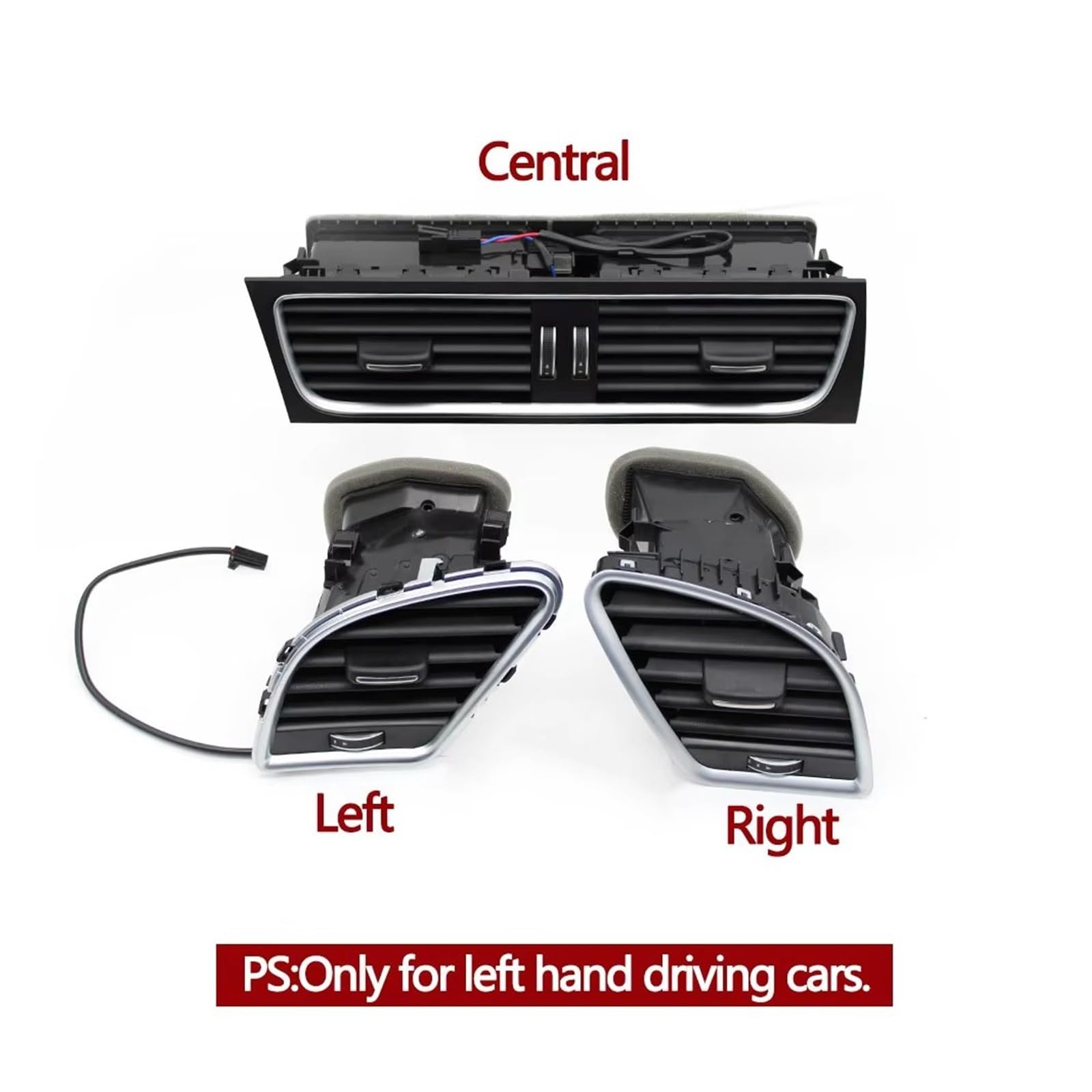 Air A/C bocchetta Per A4 B8 A5 2009-2016 8K0820901 Presa D'aria Condizionata Lato Sinistro Cruscotto Auto Gruppo Sfiato Aria Condizionata Uscita Aria Condizionata(LHD 3pieces Set)