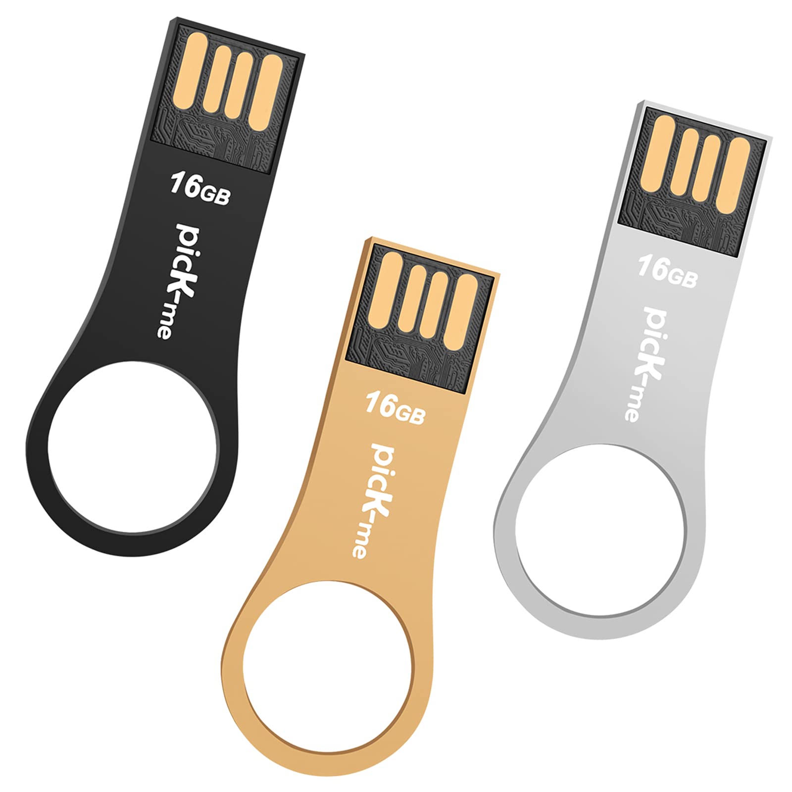 picK-me USB 2.0 Flash Drives, High Speed Thumb Drive Disk Memory Stick, for Data Storage and Share, for Desktop/Laptop/Smart TV/Car Audio etc (16GB, 3PCS)