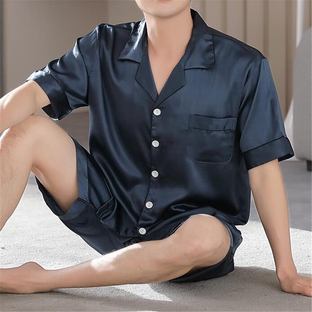 Ice Silk Short Sleeve Shorts Men's Thin Homewear Suit Pajamas